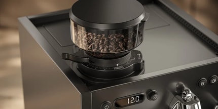 Abbildung Integriertes Präzisionsmahlwerk. Mit 66 Mahlgradeinstellungen.