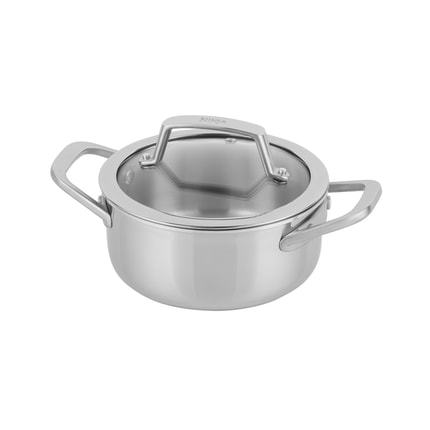 Abbildung Dies sind unsere Ninja EverClad Töpfe und Pfannen aus Edelstahl, die auch bei anspruchsvollsten Kochbedingungen ein professionelles Ergebnis liefern