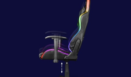 Abbildung Gaming-Stuhl mit RGB LED-Beleuchtung, ausgedehnte und komfortable Gaming-Sessions