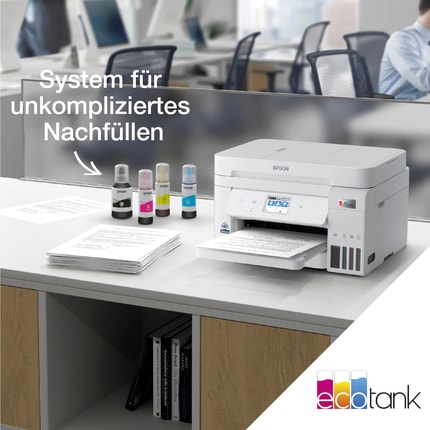 Abbildung Sparen Sie bis zu 95 % an Druckkosten*  mit den patronenfreien EcoTank Druckern von Epson