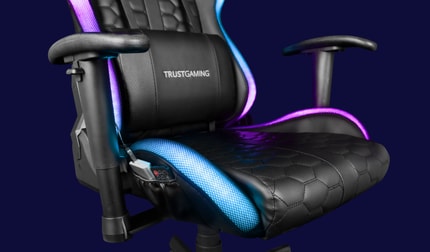 Abbildung Gaming-Stuhl mit RGB LED-Beleuchtung, ausgedehnte und komfortable Gaming-Sessions