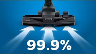 Abbildung 99,9 % Staubaufnahme* für eine hohe Reinigungsleistung