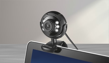 Abbildung USB-Webcam mit eingebautem Mikrofon und integrierten LED-Leuchten
