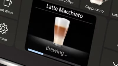 Abbildung Wählen Sie Kaffeespezialitäten auf dem intuitiven Display aus, passen Sie sie an und speichern Sie sie