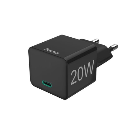 Schnellladegerät, USB-C, PD/Qualcomm®, Mini-Ladegerät, 20 W, Schwarz
