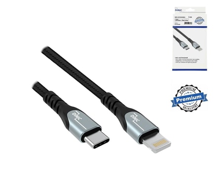 USB-C auf Lightning Sync- und Schnellladekabel, 2 m, Schwarz