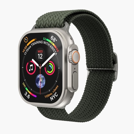 Watch Strap - Woven Loop - Armband für Apple Watch 40 / 41 / 42 mm, Olive Armband