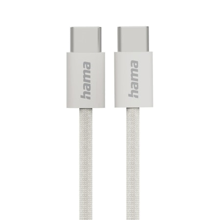 Ladekabel Fabric, USB-C - USB-C, 1m, Nylon, Beige (00201728)