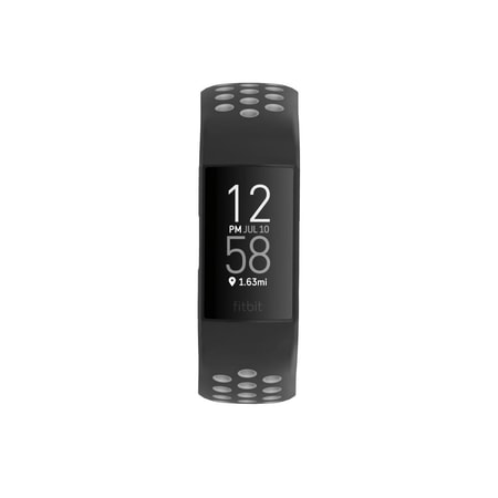 Silikon-Sportarmband für Fitbit Charge 3/4, schwarz/grau, universal