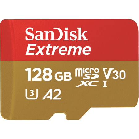 microSDXC Extreme 128GB (R170MB/s) Cams&Drones, + Ad., 1 Jahr RescuePRO DX micro SDXC Speicherkarte