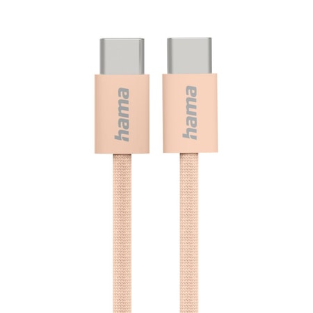 Ladekabel Fabric, USB-C - USB-C, 1m, Nylon, Orange (00201727)