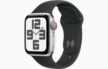 Watch SE GPS + Cellular, 44 mm Aluminiumgehäuse Mitternacht, Sportarmband Schwarz - M/L