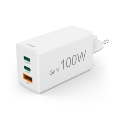 Schnellladegerät, GaN, 2x USB-C PD, 1x USB-A QC, Mini-Ladegerät, 100 W, WS (00201997) Ladegeräte
