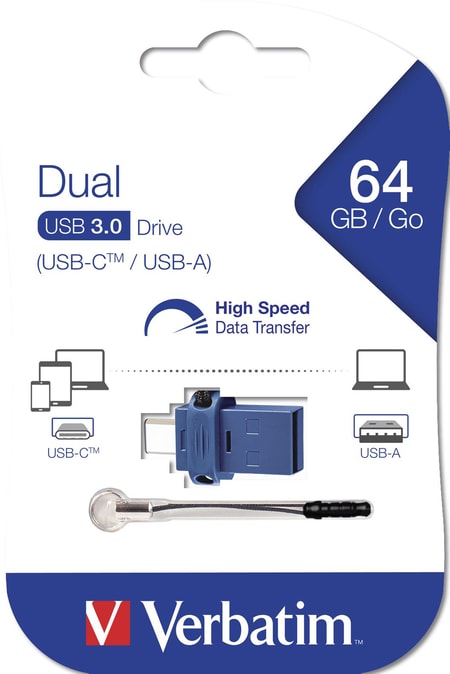 Dual USB 3.0 64 GB blau USB-Stick