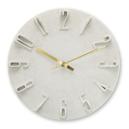 Wanduhr "Korfu", Ø 30 cm, Quarzuhr, analog, 3D-Ziffern, Beige (00185880)