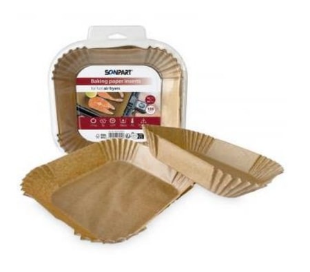 Backpapier für Heißluftfritteusen 16x16 cm