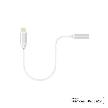 PREMIUM Adapter Lightning auf 3,5 mm AUX MFI-zertifiziert, weiß (214355