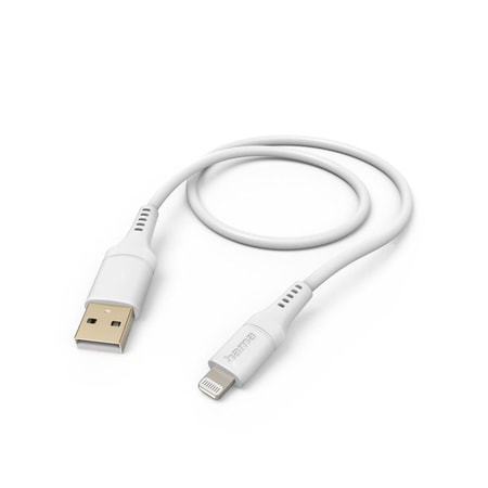 Ladekabel "Flexible", USB-A - Lightning, 1,5 m, Silikon, Weiß