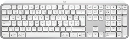 MX Keys S Tastatur, RF Wireless + Bluetooth, DE-Layout, Aluminium, Weiß