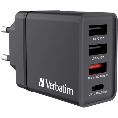 30 W USB-Wandladegerät mit 4 Anschlüssen, Schwarz