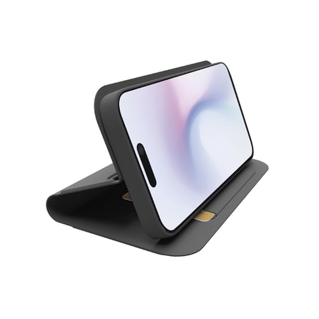Klapphülle mit Ständer und Soft-Touch-Oberfläche für das iPhone 16 Pro Max, Schwarz