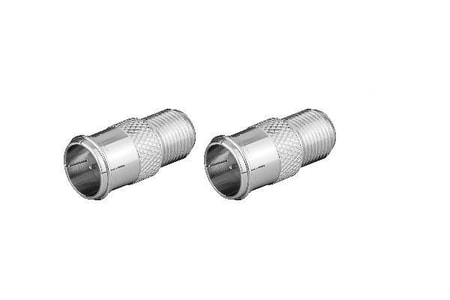 F-Quickstecker auf F-Buchse, 2 Stück, 2x SAT-Quickstecker auf SAT-Buchse, Vollmetall