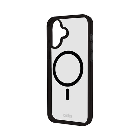 Case für iPhone 16 mit farbigen Rändern, kompatibel mit MagSafe Aufladung, Schwarz