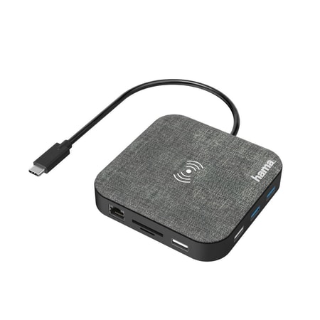 USB-C-Hub, Multiport mit Wireless Charging, 12 Ports