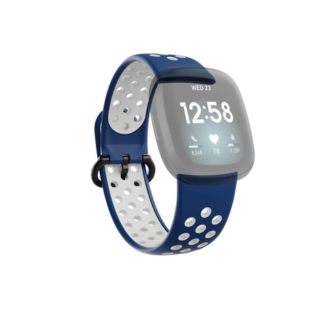 Sportarmband für Fitbit Versa 3/Sense, atmungsaktiv, universal, Dunkelblau/Grau