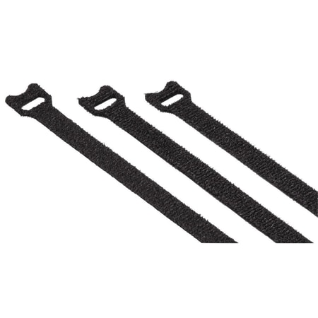 Kabelbinder Klett-Kabelbinder, wiederverwendbar, 10 x 125 mm, Schwarz, 20 Stück (00221009)