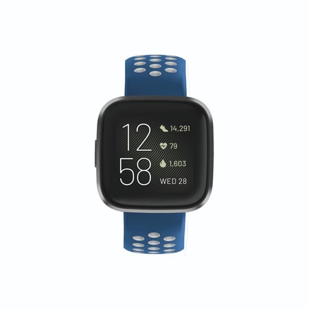 Silikon-Sportarmband für Fitbit Versa2/Versa/Versa Lite, blau/grau, universal