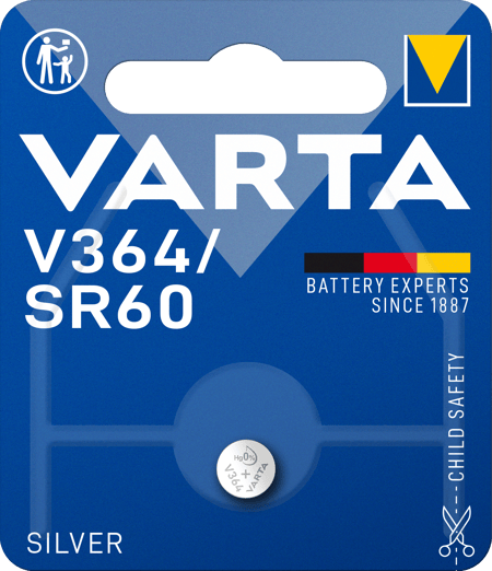 SILVER Coin V364/SR60, 1er Blister Batterie