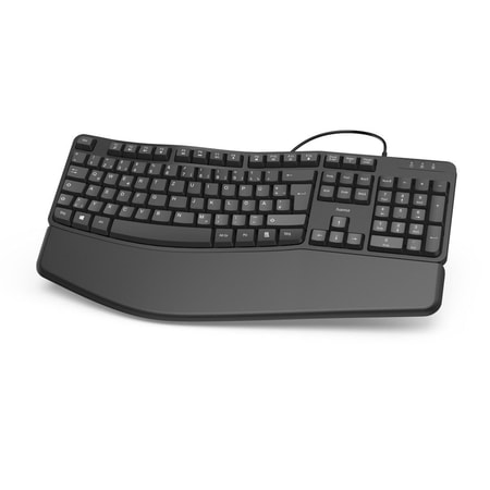 EKC-400 Ergonomische Tastatur, mit Handballenauflage, Schwarz (00182630)