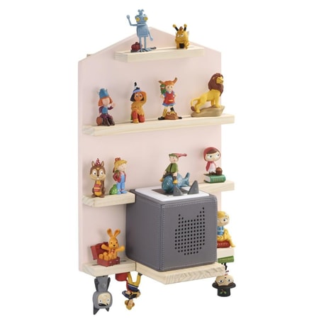 Holzregal "Haus" für Hörspielbox, Hörspielfiguren (z.B. Tonies®), Rosa (00132438)
