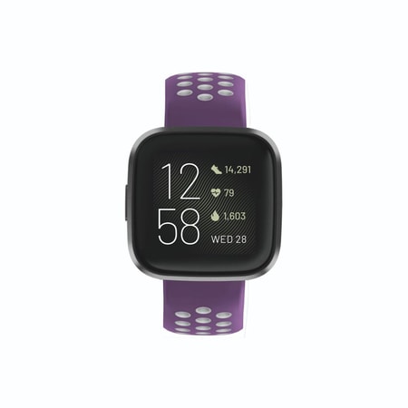 Silikon-Sportarmband für Fitbit Versa2/Versa/Versa Lite, lila/grau, universal