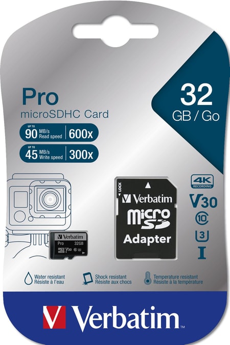 Pro microSDHC Speicherkarte 32 GB mit Adapter