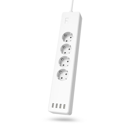 Smarte WLAN-Steckdosenleiste 4-fach, einzeln schaltbar, Überlastsch., 4xUSB (00176628)