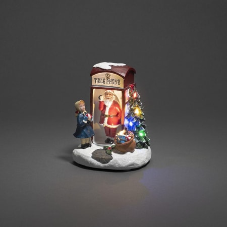 LED Weihnachtsmann Telefonzelle
