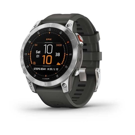 epix (Gen 2) Schiefergrau/Silber, 47mm, mit QuickFit®-Silikon-Armband 22 mm Smartwatch