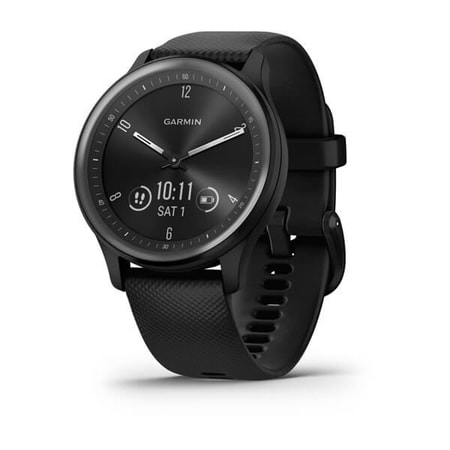 vívomove Sport, Sport, schwarzes Gehäuse und Silikonarmband mit schiefergrauen Akzenten Smartwatch