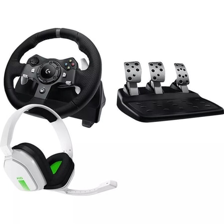 Bundle G920 Driving Force Racing Wheel + Logitech Astro A10 Xbox Gaming-Headset, Weiß