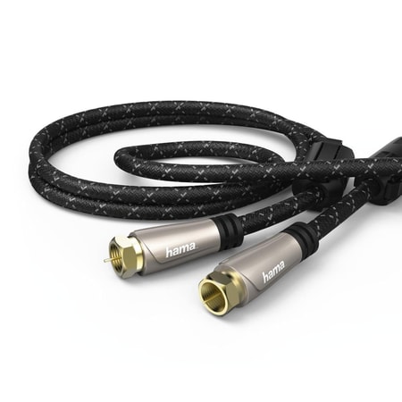 SAT-Anschlusskabel, vergoldet, schwarz, 3,0 m, 120 dB (00179216) Koaxialkabel mit F-Stecker