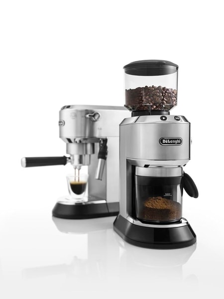 Dedica Style EC 685 silber (EC 685.M + Kaffemühle ) Siebträger-Espressomaschine