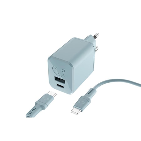 USB-C+A Mini Charger PD 45W + USB-C Kabel 2m, Dusky Blue (00220557)