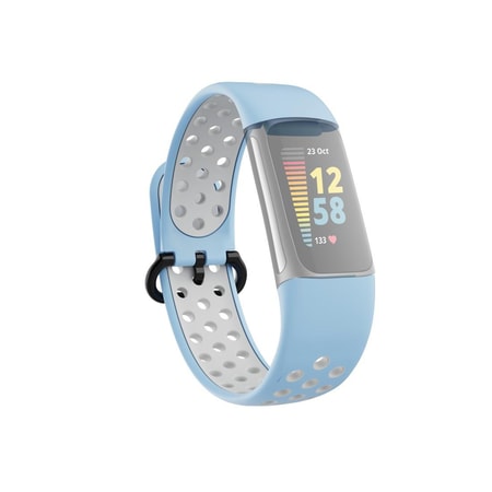 Sportarmband für Fitbit Charge 5, atmungsaktiv, universal, Hellblau/Grau