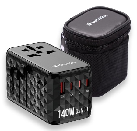 GaN III-Universal-Reiseadapter 140W, Schwarz