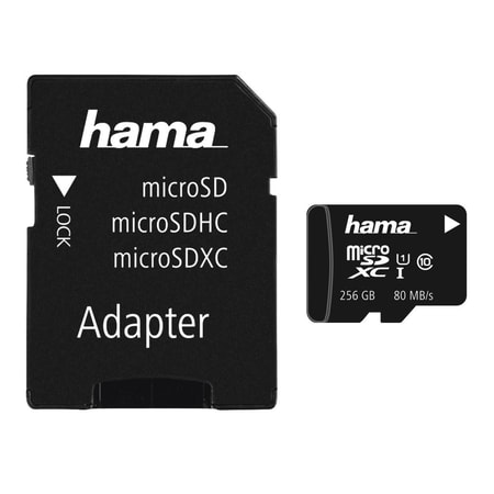 microSDXC 256GB Class 10 UHS-I 80MB/s + Adapter/Mobile, Schmale Verpackung