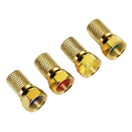 F-Stecker mit Farbcodierung, 7,0 mm, 4er-Set