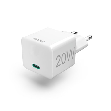 Schnellladegerät, USB-C, PD/Qualcomm®, Mini-Ladegerät, 20 W, Weiß (00125128)