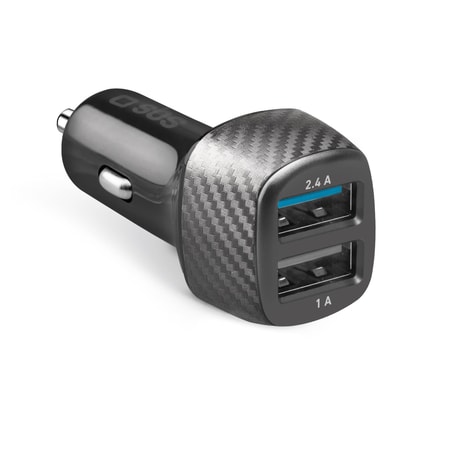 Autoladegerät mit Schnellladung, USB-A, 12 W, 2,4 A, Schwarz